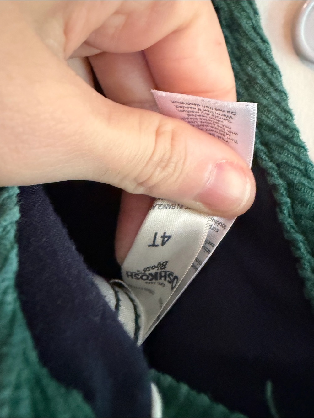 OshKosh B'gosh Kids Corduroy Overalls - Green and Navy - Picture 4 of 4